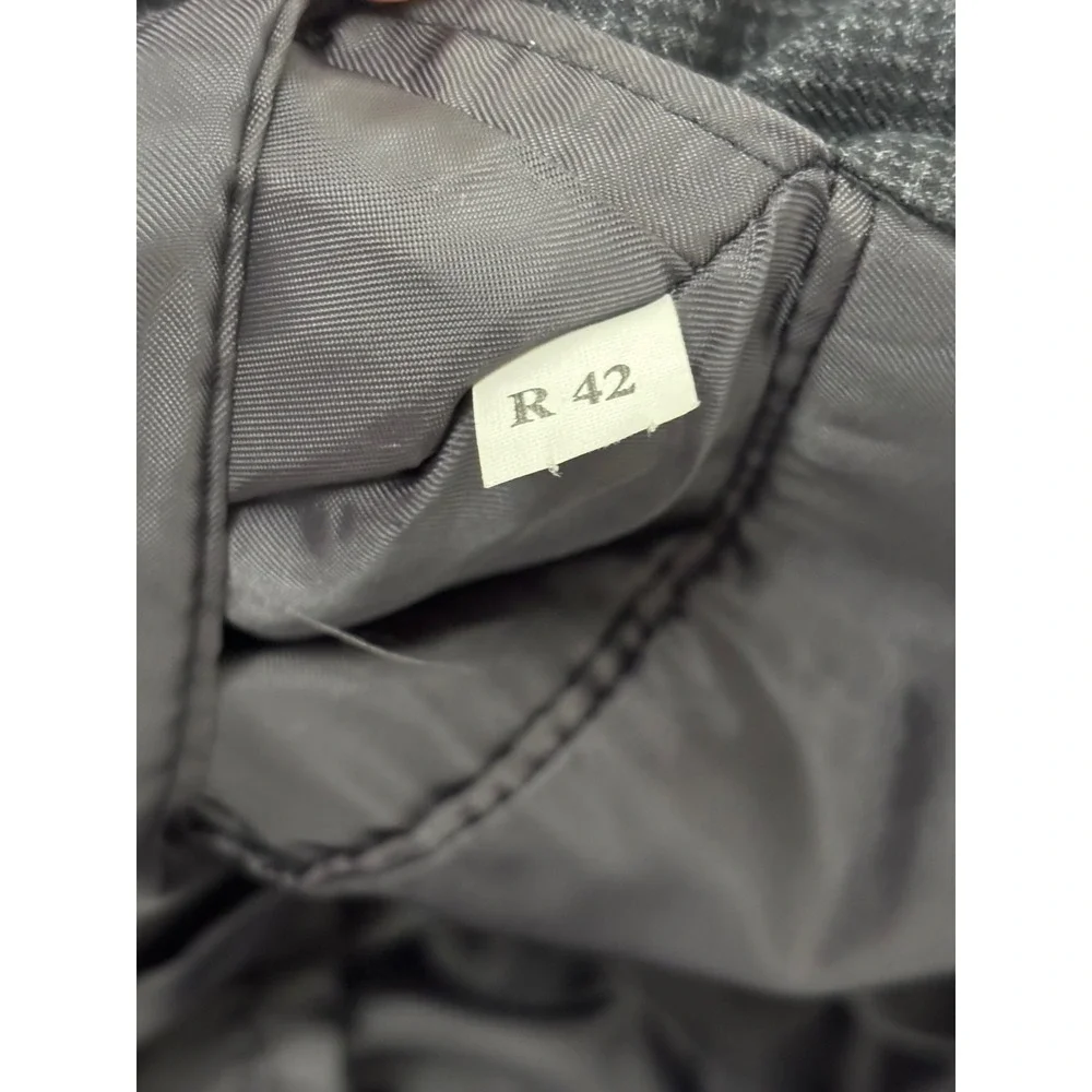 Jones New York Mens 42R Blazer Wool Cashmere Worsted Grey Houndstooth Sport Coat